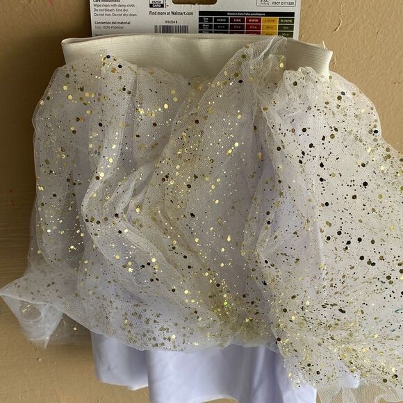 White Sparkle Tutu with Gold Accents size Large X-Large - Picture 3 of 4